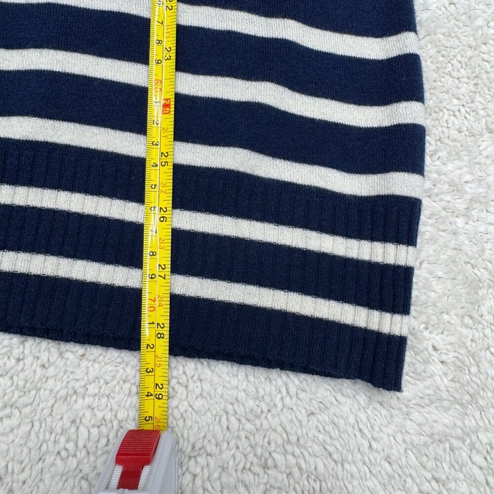 Joie Women's Wool Silk Blue White Striped Full Zip Hoodie Jacket, Size L - Picture 6 of 7